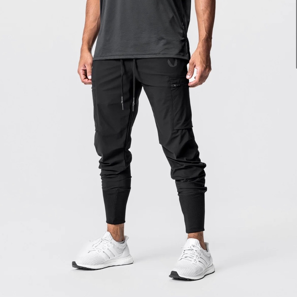 NEW 0827 TETRA-LITE INLAY POCKET HIGH RIB black JOGGER pants workout sz L